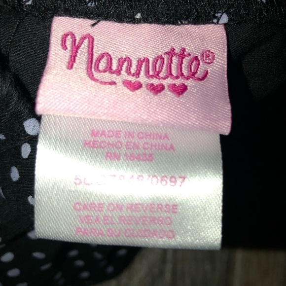 5/$10 Girl's size 4 black polka dot pants with pink bows at bottom - Picture 2 of 8